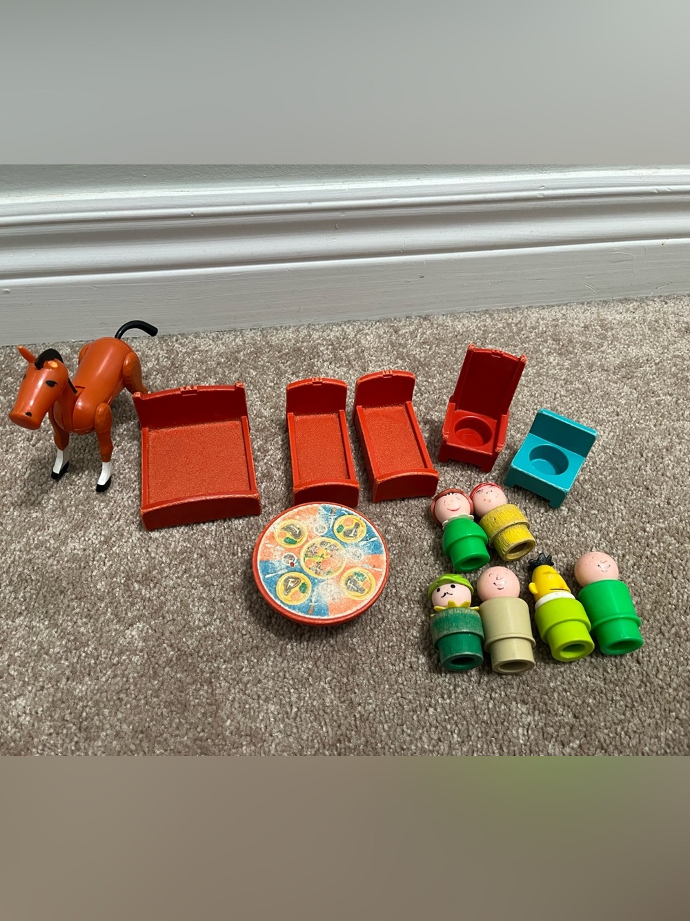 Vintage fisher price little people castle Furniture and some people